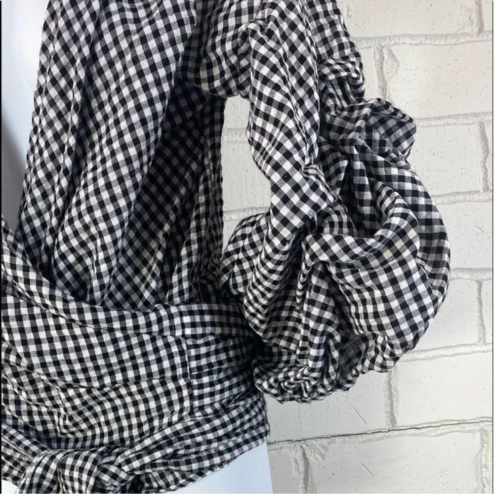 Blue Gingham Wrap Top - Picture 11 of 13